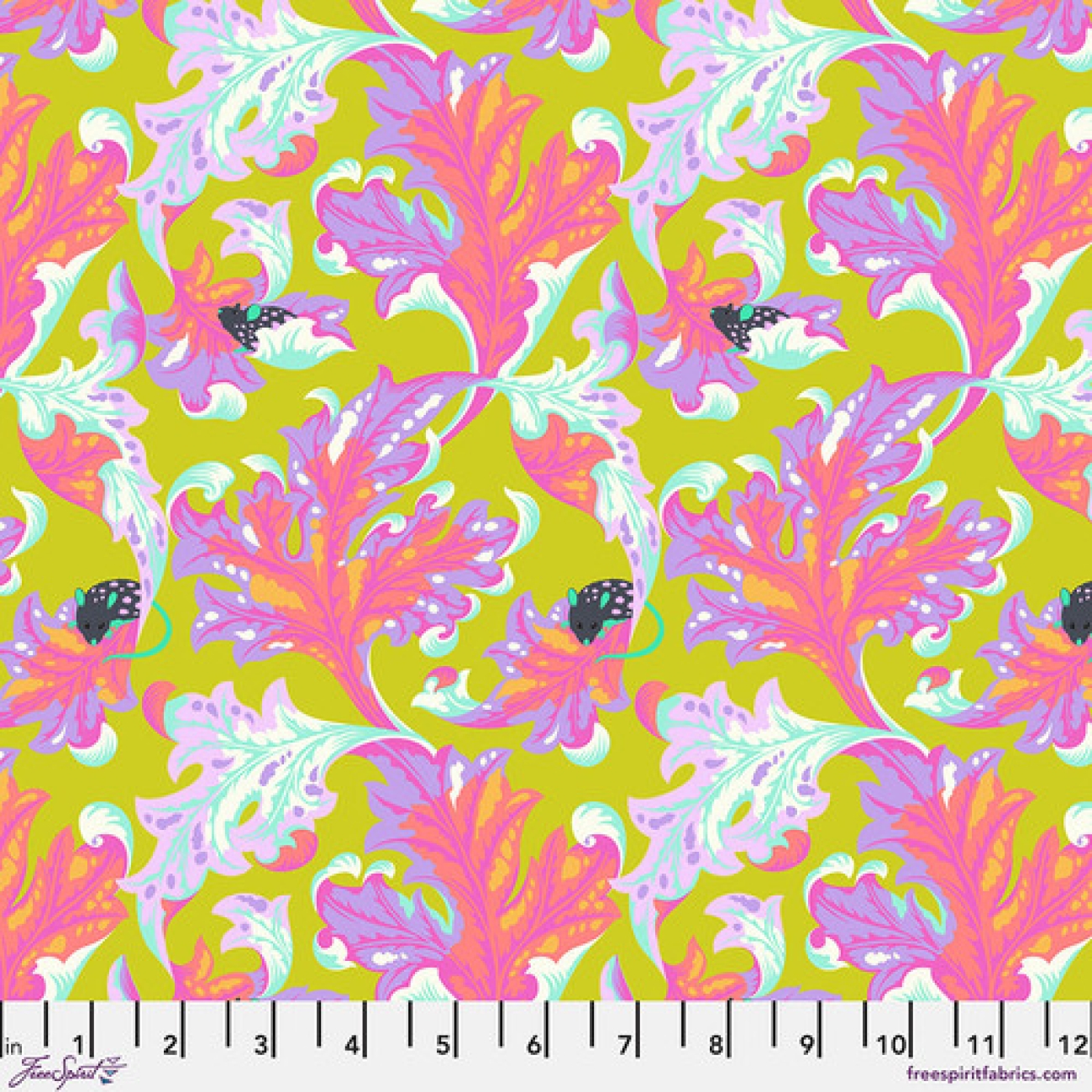 Tula Pink - Tabby Road Deja` Vu - Eek - Electroberry